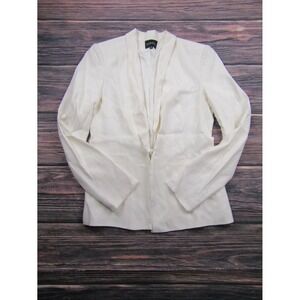 Caroll Womens Size 36 Ivory White 1 Button Blazer Coat Preowned